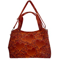 Heart Orange Texture Many Double Compartment Shoulder Bag by Vaneshart