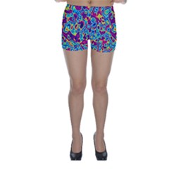 Ripple Motley Colorful Spots Abstract Skinny Shorts