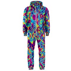 Ripple Motley Colorful Spots Abstract Hooded Jumpsuit (men)  by Vaneshart