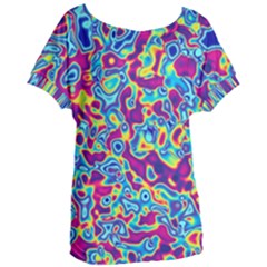 Ripple Motley Colorful Spots Abstract Women s Oversized Tee by Vaneshart