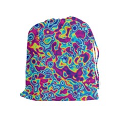 Ripple Motley Colorful Spots Abstract Drawstring Pouch (xl) by Vaneshart