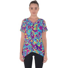 Ripple Motley Colorful Spots Abstract Cut Out Side Drop Tee by Vaneshart