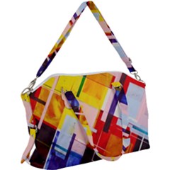 Abstract Lines Shapes Colorful Canvas Crossbody Bag by Vaneshart