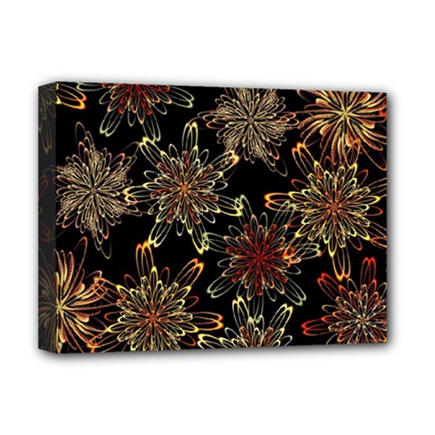 Patterns Abstract Flowers Deluxe Canvas 16  X 12  (stretched)  by Vaneshart