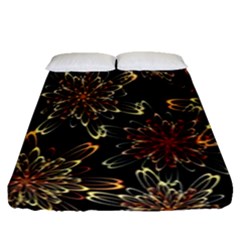 Patterns Abstract Flowers Fitted Sheet (queen Size)