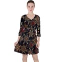 Patterns Abstract Flowers Ruffle Dress View1