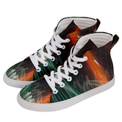 Fireworks Salute Sparks Abstract Lines Men s Hi-top Skate Sneakers