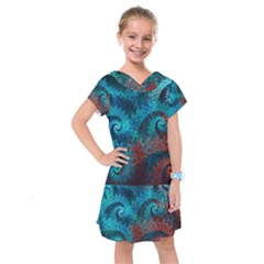 Abstract Patterns Spiral Kids  Drop Waist Dress