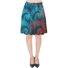 Abstract Patterns Spiral Velvet High Waist Skirt
