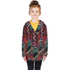Patterns Red Abstract Kids  Double Breasted Button Coat by Vaneshart