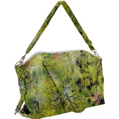 Abstract Spots Lines Green Canvas Crossbody Bag by Vaneshart