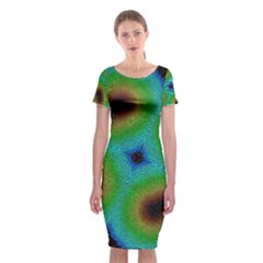 Kaleidoscope Art Unique Design Classic Short Sleeve Midi Dress