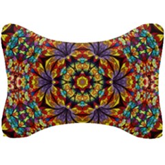 Geometric Pattern Kaleidoscope Art Mirror Image Mosaic Seat Head Rest Cushion by Vaneshart