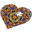 Geometric Pattern Kaleidoscope Art Mirror Image Mosaic Wooden Puzzle Heart View2