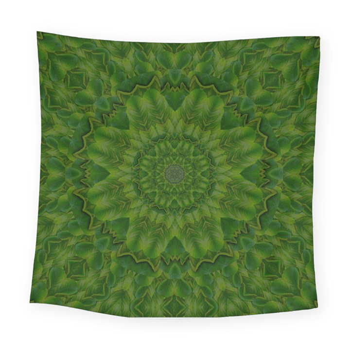 Fauna Nature Ornate Leaf Square Tapestry (Large)