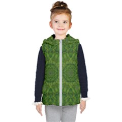 Fauna Nature Ornate Leaf Kids  Hooded Puffer Vest by pepitasart