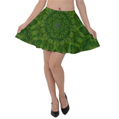 Fauna Nature Ornate Leaf Velvet Skater Skirt by pepitasart