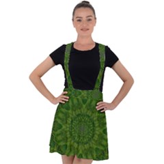 Fauna Nature Ornate Leaf Velvet Suspender Skater Skirt