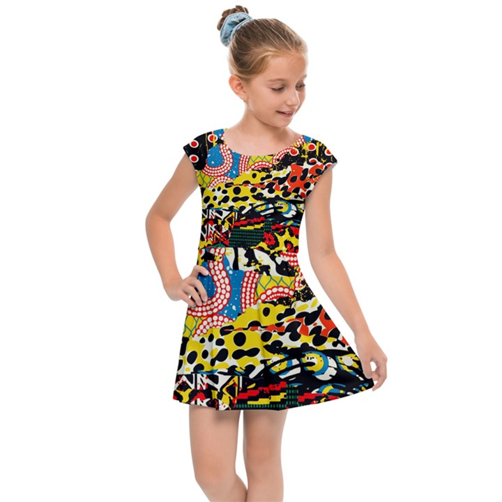 Ethnic Patchwork Kids  Cap Sleeve Dress