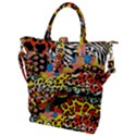 Ethnic Patchwork Buckle Top Tote Bag View1