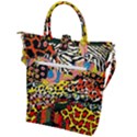 Ethnic Patchwork Buckle Top Tote Bag View2