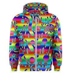 Rainbow Confetti Men s Zipper Hoodie