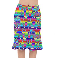 Rainbow Confetti Short Mermaid Skirt by bloomingvinedesign