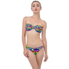 Rainbow Confetti Classic Bandeau Bikini Set