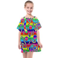 Rainbow Confetti Kids  One Piece Chiffon Dress by bloomingvinedesign