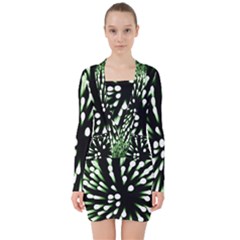 Bacteria Bacterial Species Imitation V-neck Bodycon Long Sleeve Dress by HermanTelo