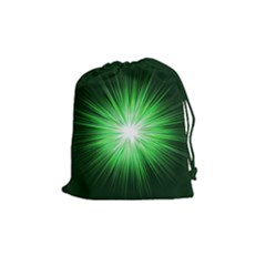 Green Blast Background Drawstring Pouch (medium) by Mariart