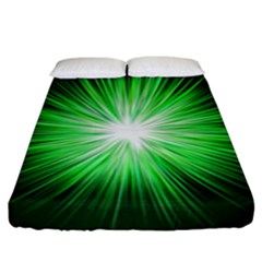 Green Blast Background Fitted Sheet (king Size) by Mariart