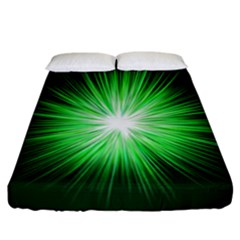 Green Blast Background Fitted Sheet (california King Size)