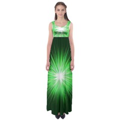 Green Blast Background Empire Waist Maxi Dress