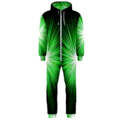 Green Blast Background Hooded Jumpsuit (men)  by Mariart