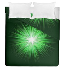 Green Blast Background Duvet Cover Double Side (queen Size)