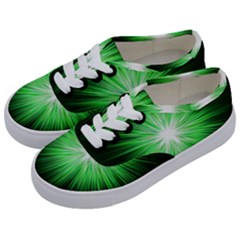 Green Blast Background Kids  Classic Low Top Sneakers by Mariart