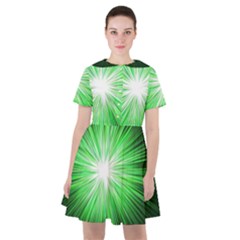 Green Blast Background Sailor Dress