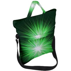 Green Blast Background Fold Over Handle Tote Bag