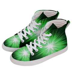 Green Blast Background Men s Hi-top Skate Sneakers by Mariart