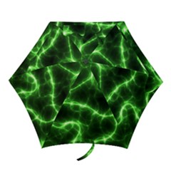 Lightning Electricity Pattern Green Mini Folding Umbrellas
