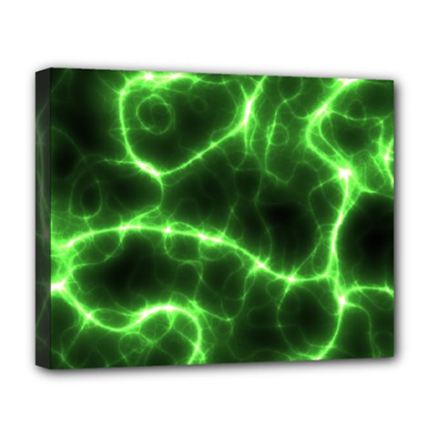 Lightning Electricity Pattern Green Deluxe Canvas 20  X 16  (stretched)