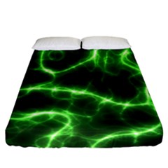 Lightning Electricity Pattern Green Fitted Sheet (california King Size)