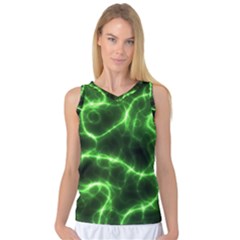 Lightning Electricity Pattern Green Women s Basketball Tank Top