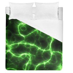Lightning Electricity Pattern Green Duvet Cover (queen Size)