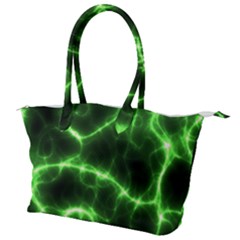 Lightning Electricity Pattern Green Canvas Shoulder Bag by Alisyart