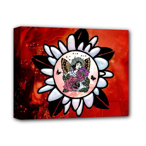 Wonderful Fairy With Butterflies And Roses Deluxe Canvas 14  X 11  (stretched) by FantasyWorld7
