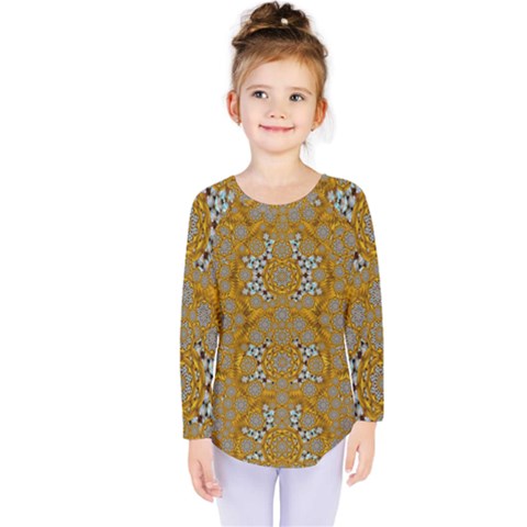 A Star In Golden Juwels Kids  Long Sleeve Tee by pepitasart