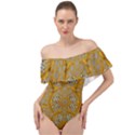 A Star In Golden Juwels Off Shoulder Velour Bodysuit  View1