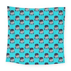 Forest Girl Bight Baby Blue Patttern Square Tapestry (large)